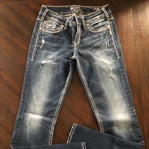 Silver Suki Mid-Rise Slim Boot Cut Jeans